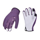 Vgo 1 Pairs Ladies  Goatskin Leather Gardening Gloves  blue purple  Ga7454 