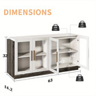 Albott Sideboard Buffet Cabinet With Storage 64 Inch Cabinet With Glass Door 