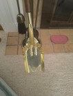 Vintage 5 Piece Antique Victorian Brass Fireplace Tool Set