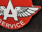 Porcelain Flying A Service Enamel Metal Sign Size 20  X 15  Inches