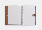 Coach Notebook In Signature Canvas With Smooth Leather Details  Khaki  Brown tan