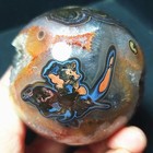 Rare 278g Natural Polishing Colorful Agate Crystal Ball Geode Healing  A4052