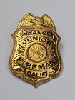 Junior Fireman Orange California Pin Gold Color Replica Novelty