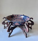 Chinese Carved Wood Stand - 11  wood Stand Only  No Plate 