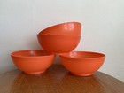 Vintage Mid Century Modern Mcm Mod Plastic Orange Cereal Bowls Starburst Print