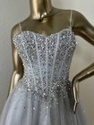 Jovani Kids Size 10 Cocktail Dress   Silver With Silver Beads And Sequin