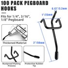 100pcs 2 Inch Pegboard Hooks  Stainless Steel Peg Board Shelving Hook  Garage   