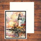 6 Watercolor Lighthouse Handmade Diy Card Kit  A2 W envelopes Ocean Seaside