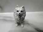 Vintage Pomeranian Porcelain Ceramic Figure White And Blue 