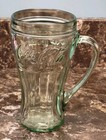 Vintage Coca-cola Drinking Glass Heavy Duty Green Coke Glass W  Handle 6 25  Euc