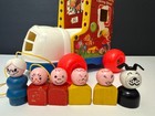 Vintage Fisher-price Pull-a-long Lacing Shoe  146 Shape Sorter   6 Little People