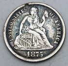 Love Token Initials Co C o  On 1875 Seated Liberty Dime Toned Toning Hand Carved