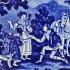 La4 Historical Blue Staffordshire Don Quixote Tureen Tray Teresa Pansa Messenger