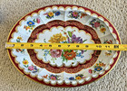 Vintage Daher England Decorated Metal Ware Large Oval Floral Tin Tray
