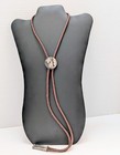 Rancho Alegre Silver Bolo Taxco Signed Tie Braided Cord Tips 925 Mexico Vtg Bola