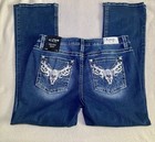 Nwt Lotus By Miss Me Dark Blue Bootcut Jeans W embellished  Pockets - Size 36 22