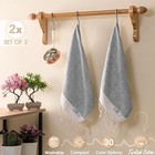 Hand Towels - Set Of 2   18  X 30  - Decorative Turkish Hand White Herringbone