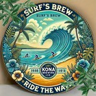 Kona Brewing Company Tin Metal Signs Vintage Surf Beer Wall Art Sign - 8x8in