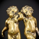 Pair Of Cupid Bronze Statue   French Amorini Antique 1700s Putti Figure   9 1 