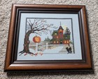 Victorians House Number 9 Framed Cross Stitch Halloween Kirby Complete