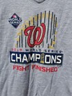 Washington Nationals Women s T-shirt Large Gray 2019 World Series Champions