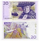 1999 Sweden 20 Kronor P-63 Unc New Banknote