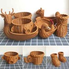 Rattan Woven Fruit Basket Cute Shape Fruit Bowls Tray Vegetable Snack Basket
