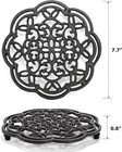 2 Pack Cast Iron Trivet Heavy Duty  7 7 Inch Round Metal Trivet For Hot Pans Or