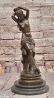 Signed Original French Artist Patoue Nude Naked Nymph Bronze Sculpture Statue