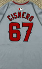 Cisnero Size 48  67 2024 Los Angeles Angels Game Used Jersey Road Issued Mlb