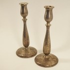 Vintage Cartier Weighted Sterling Silver 9  Candlestick Holders  damaged 