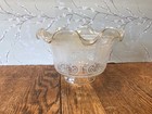 Vintage Clear And Frosted Glass Lamp Shade Light Shade Ruffled Edge
