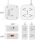 6 Ft Surge Protector Power Strip - 8 Widely Outlets With 4 Usb Ports  3 Side Out