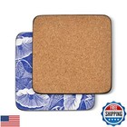 Pimpernel Blue Room Sunflower Coasters - Set Of 6 Square Cork Backed Drink Co