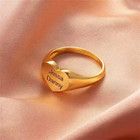 Custom Double Single Name Ring Engraved Heart Jewelry Stainless Steel Band Women