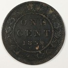 1859 Canada Large Cent Penny - Victoria - Very Fine  vf  Km 1 - 5352-pc