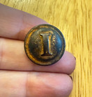 Confederate Infantry Local Civil War Coat Button     Letter    i        Nice Patina
