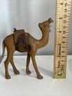 Camel Hand Carved Wooden Figure With Chain Figurine Home Decor