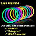 Glow Sticks Bulk Party Favors 100pk - 8  Glow In The Dark Party Supplies  Light