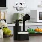 3 In 1 Kitchen Sink Organiser Dish Soap Dispenser Pump Sponge With Brush Holder
