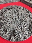Vintage Mayan Aztec Sun Calendar Crush Malachite Stone Mexican Wall Hanging Art