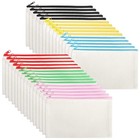 30 Pack 8x5 Canvas Zipper Pouches - Blank Diy Craft Bags  Makeup  Travel  6 Colo