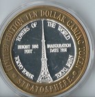 Ltd  Ed  Ten Dollar  999 Silver Gaming Token  1996 Stratosphere Las Vegas