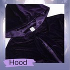 Purple Black Deluxe Full Length Hooded Wizard Cape Velvet Cloak For Halloween Co