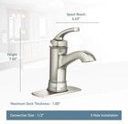 Moen Hensley Ws84414msrn Single-handle Bathroom Faucet In Brushed Nickel