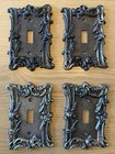 Lot 6 Vintage 1967 American Tack Edmar 60t Ornate Rose Switch Plates Brass Metal