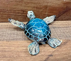 Turtle Blue Resin Figurine 4  X 1 