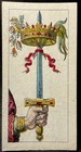 1835 Colour Engraved Ace Of Swords Tarot Playing Card Tarocchi Gumppenberg Italy