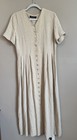 Vintage Cynthia Howie Shell Button Front Linen Blend Maxi Dress Cottagecore 8