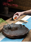 Ceramic Chinese Dragon Tea Tray Round Water Storage Drip Drainage Serving Tray